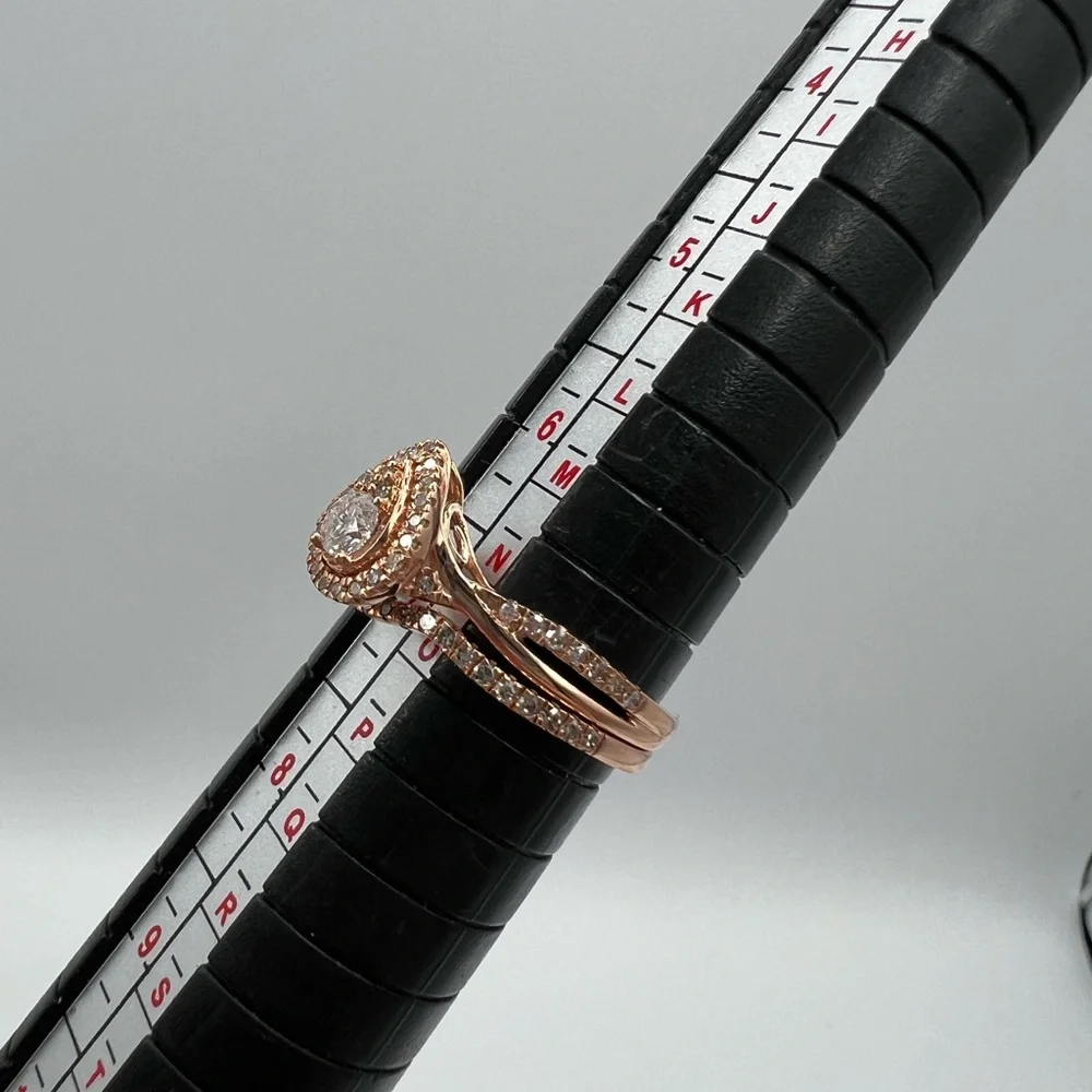10K Rose Gold 1/2 CTTW Diamond Bridal Ring Brilliance Fine Jewelry Forever Bride - Picture 7 of 10